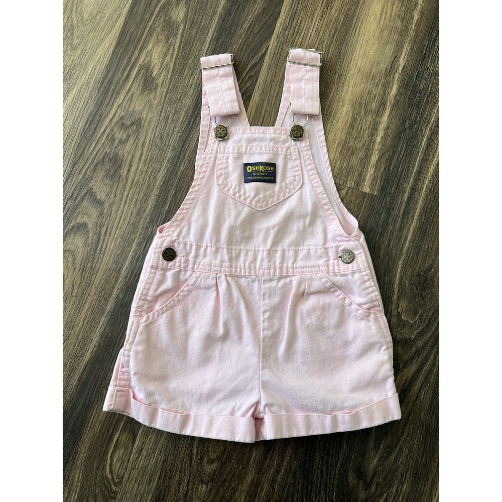 Vintage OshKosh Shortalls Overalls 4T‎ Pale Pink